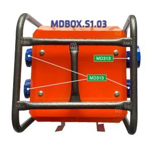 hộp nguồn sắt có 4 ổ cắm điện công nghiệp 1 pha MDBOX S1-03
