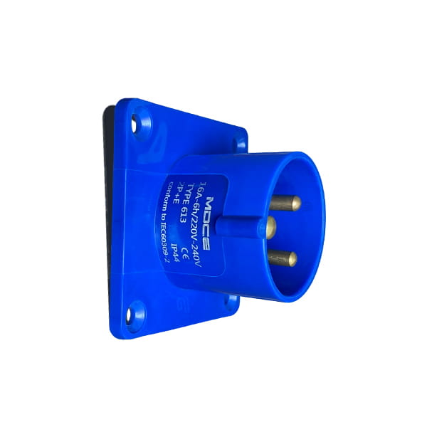 Phích cắm 1 pha 3 chấu gắn tủ điện công nghiệp 16a - MD613