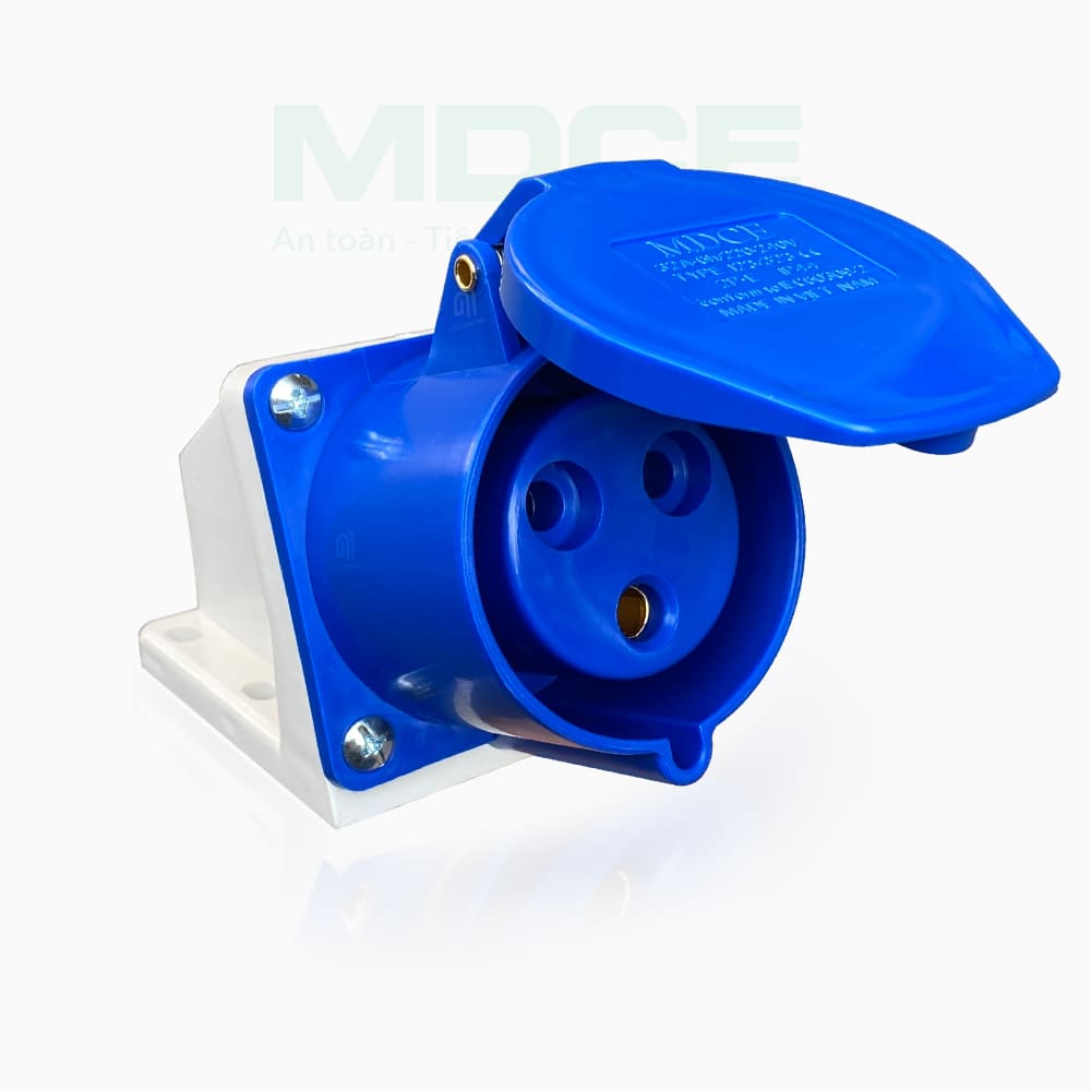 ổ cắm 32a 3 chấu gắn nổi tủ điện 1 pha MD123
