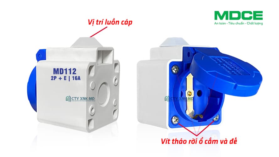 Hướng dẫn tháo lắp và đấu nối ổ cắm 2 chấu 16a MD112