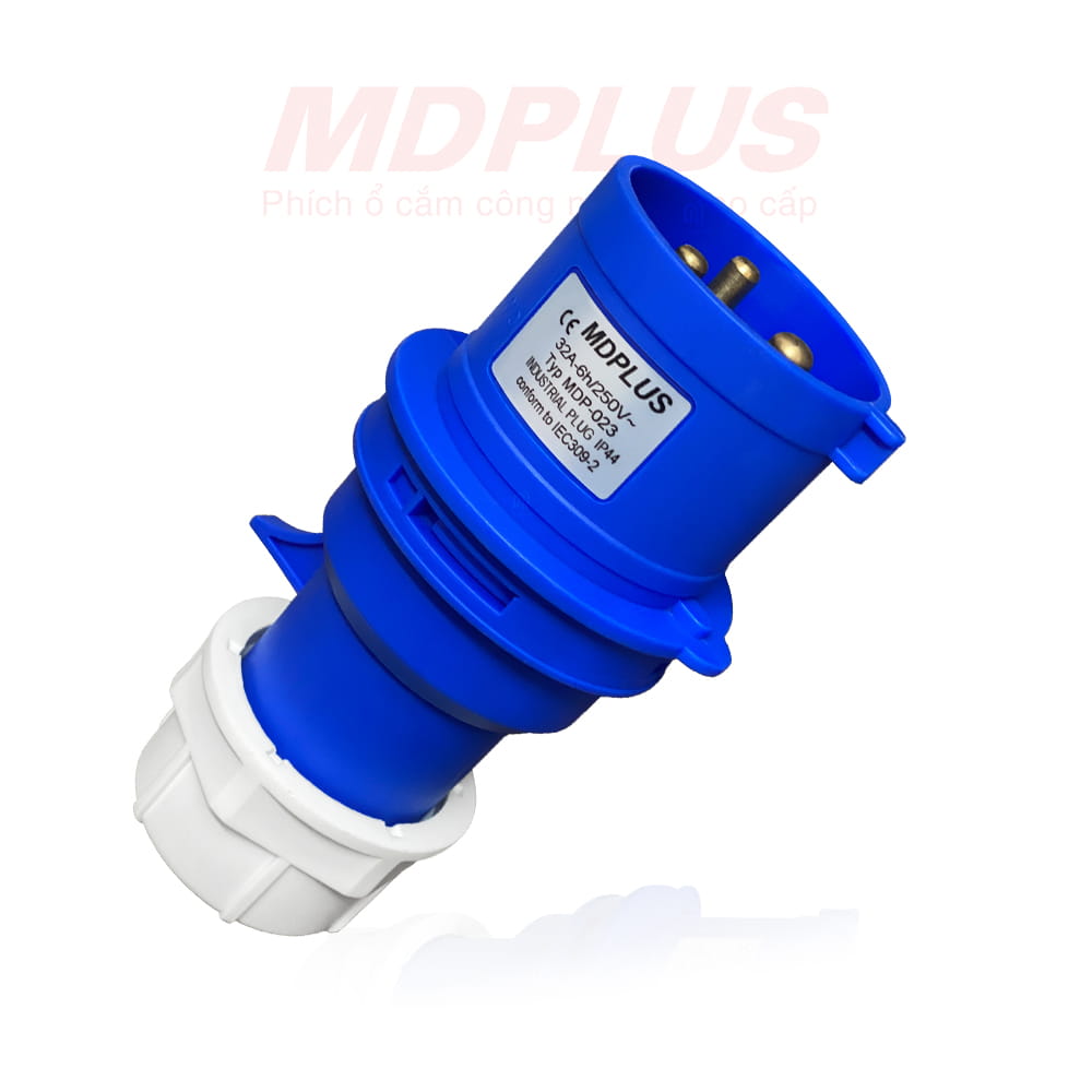 Phích cắm công nghiệp 1 pha 3 chân 32A cao cấp MDP023