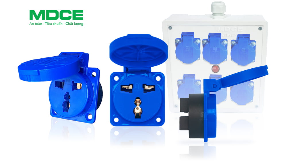 Ổ cắm 3 chấu 16a lắp cho máy phát điện - hộp nguồn