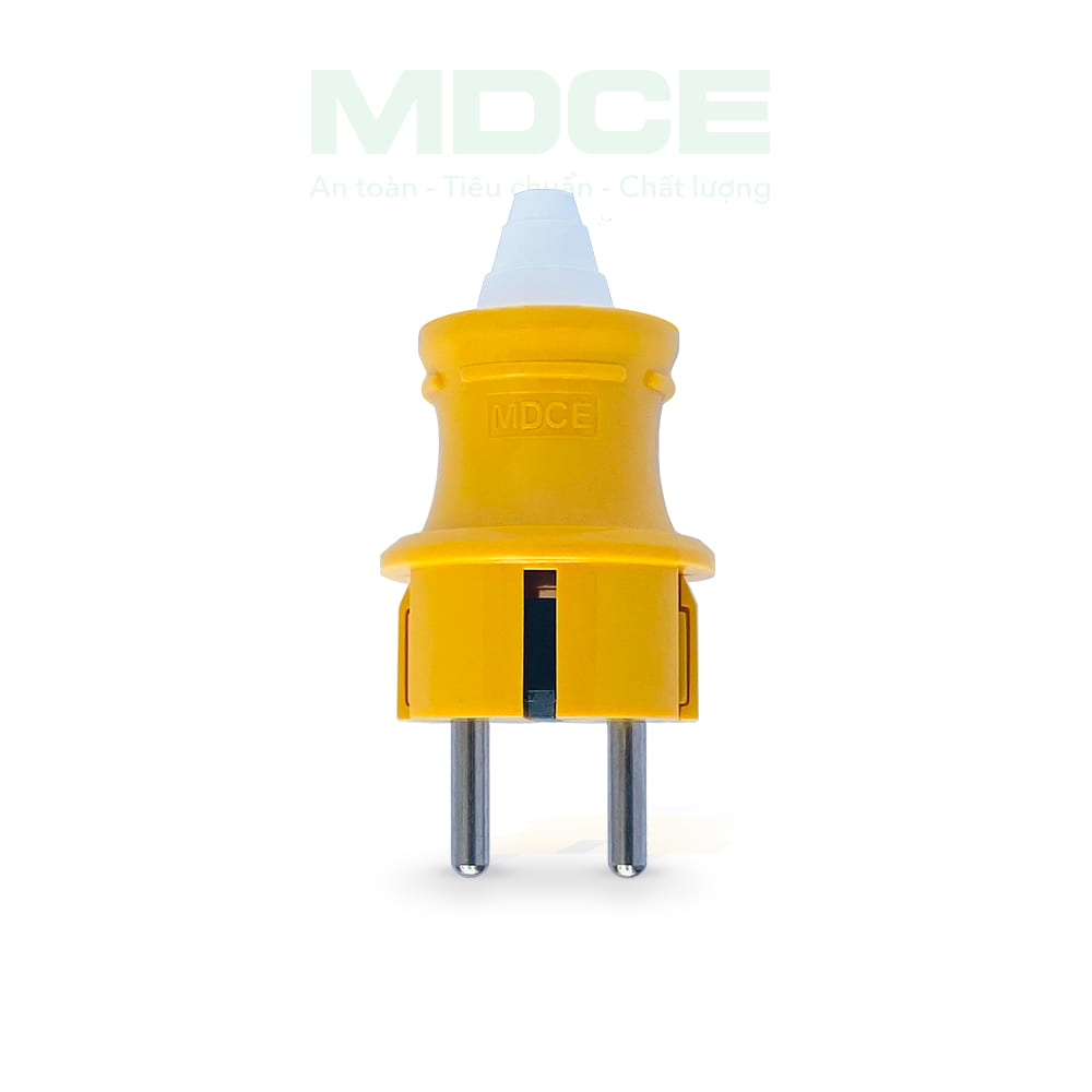 Phích cắm 2 chấu schuko dọc vàng MD012DV