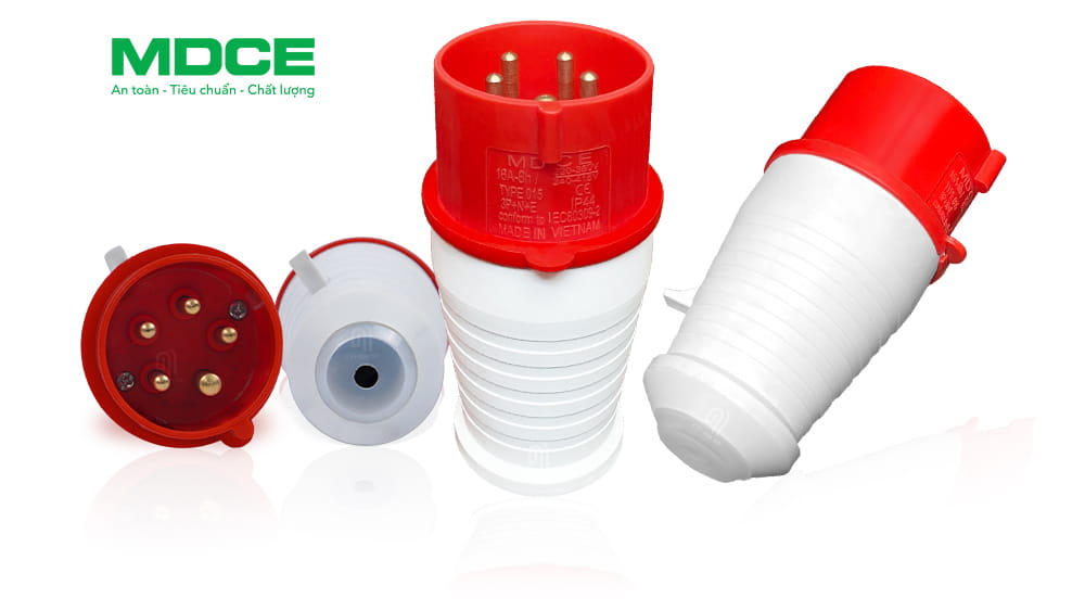Phích cắm điện công nghiệp 3 pha 5 chấu 16a MD015