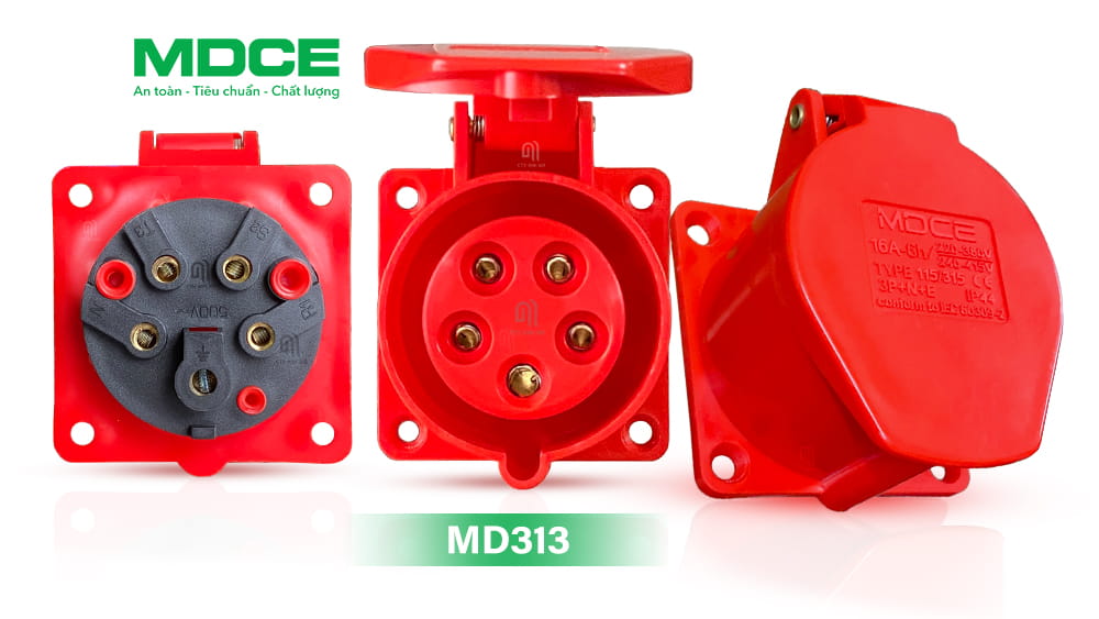 MD315 ổ cắm 3 pha 16a 5 chấu IP44