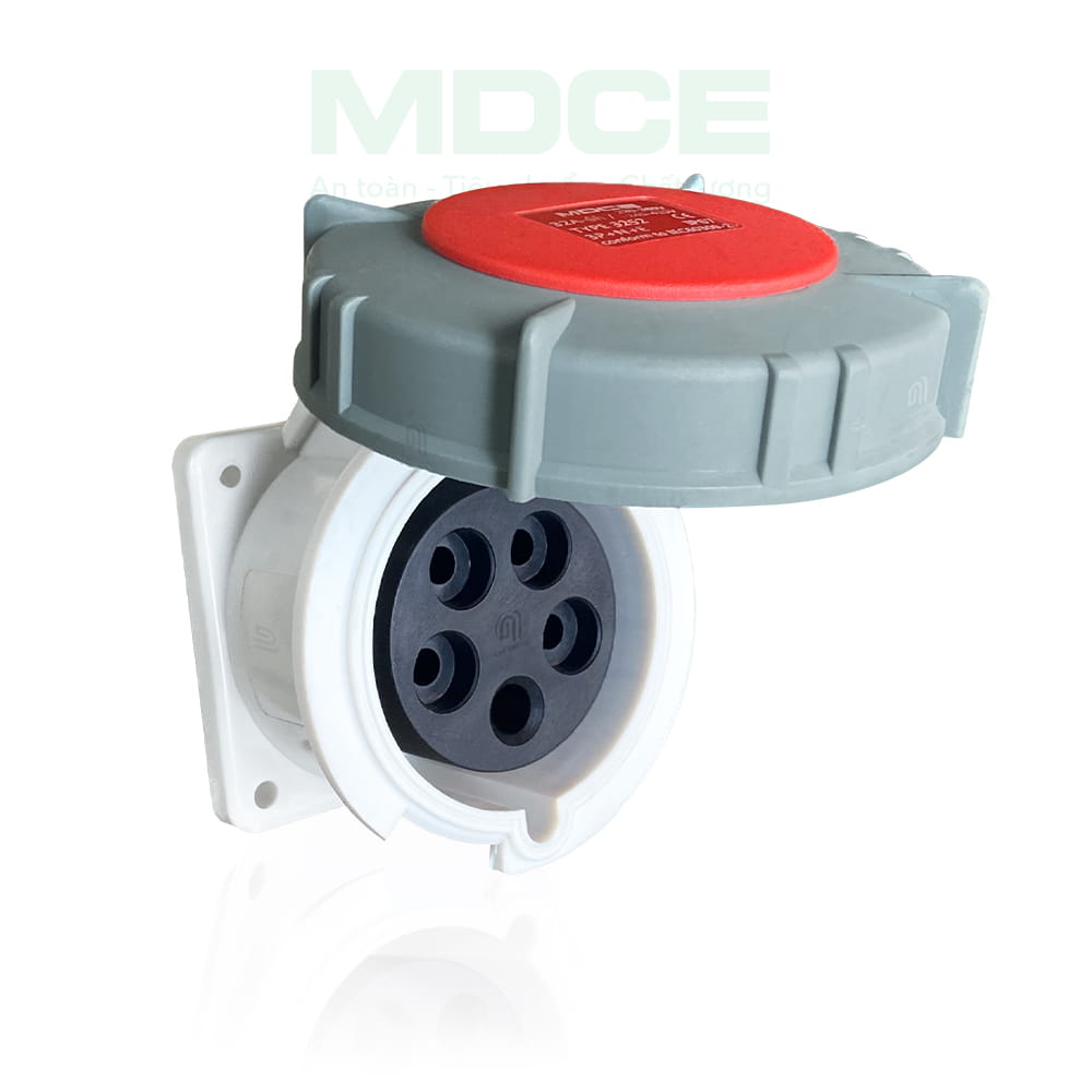Ổ cắm 3 pha 32A 5 chấu IP67 gắn tủ MD3252