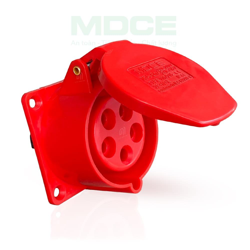Ổ cắm công nghiệp 3 pha 16A 5 chấu gắn âm tủ MD315 IP44