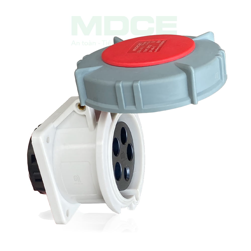 Ổ cắm công nghiệp 3 pha 5 chấu gắn tủ điện MD3252 thiết kế kín nước hoàn toàn