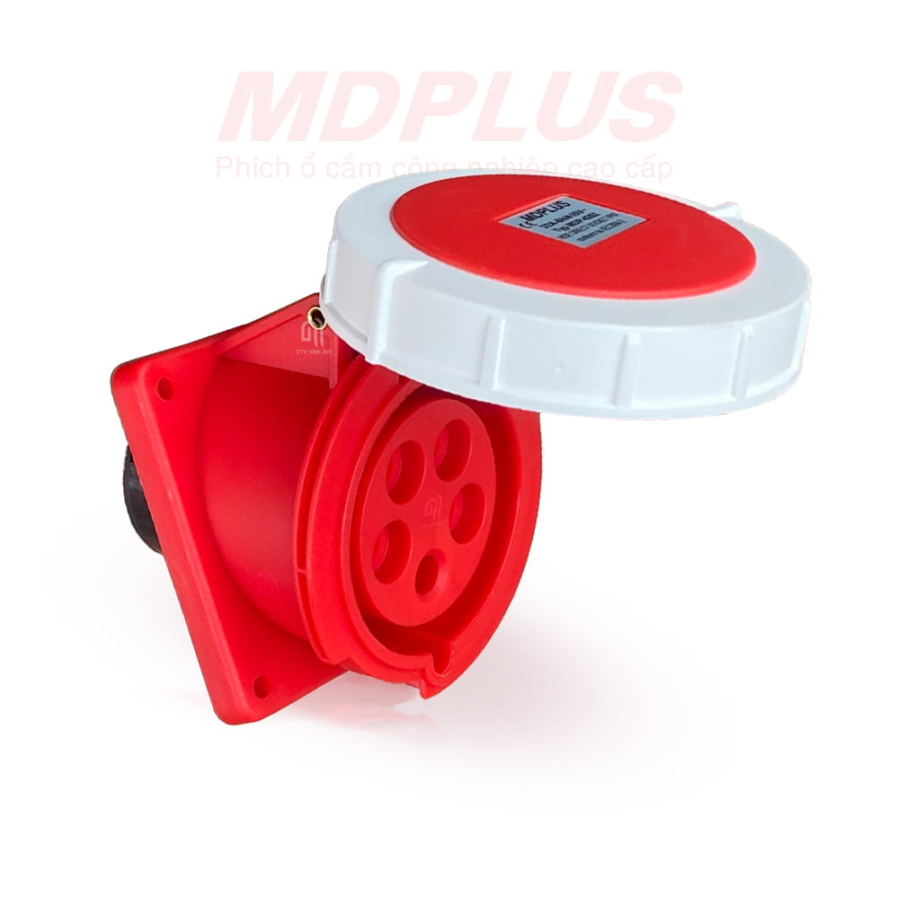 Ổ cắm nghiêng 5 chấu gắn tủ 3 pha 32A IP67 MDP4252